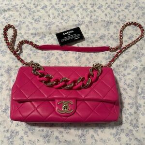 Chanel Fuchsia Quilted Shoulder Bag